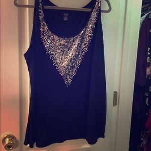 Black sequined tank